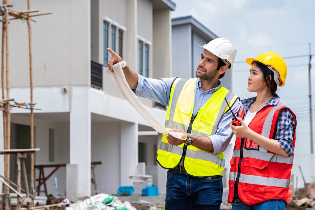 2 construction engineers on site